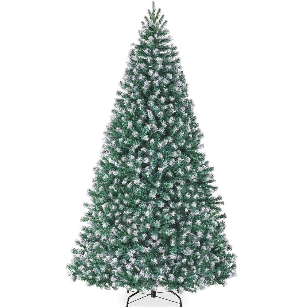 Best Choice Products Artificial Frosted Christmas Tree, 7.5ft Premium Unlit Realistic Spruce Holiday Dcor w/Dense Branches, Metal Base - Blue Spruce