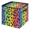 SyXIOP High Capacity Christmas ornament organizer Holds Up to 64, Adjustable Dividers, Zippered Top, Two Handles foldable christmas tree ornament with Lid,Chic Rainbow Leopard Print view 1