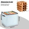SyXIOP High Capacity Christmas ornament storage Holds Up to 64, Adjustable Dividers, Zippered Top, Two Handles stackable christmas ornaments with Lid,Blue and White Checkered Pattern view 3
