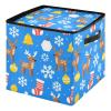 SyXIOP High Capacity Christmas ornament organizer Holds Up to 64, Adjustable Dividers, Zippered Top, Two Handles telescoping christmas ornaments with Lid,Merry Christmas Brown Elk view 1