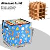 SyXIOP High Capacity Christmas ornament organizer Holds Up to 64, Adjustable Dividers, Zippered Top, Two Handles telescoping christmas ornaments with Lid,Merry Christmas Brown Elk view 3
