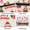 SyXIOP High Capacity Christmas ornament organizer Holds Up to 64, Adjustable Dividers, Zippered Top, Two Handles foldable large ornament storage box with Lid,Merry Christmas Brown Monkey view 2