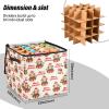 SyXIOP High Capacity Christmas ornament organizer Holds Up to 64, Adjustable Dividers, Zippered Top, Two Handles foldable large ornament storage box with Lid,Merry Christmas Brown Monkey view 3