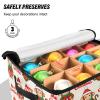 SyXIOP High Capacity Christmas ornament organizer Holds Up to 64, Adjustable Dividers, Zippered Top, Two Handles foldable large ornament storage box with Lid,Merry Christmas Brown Monkey view 4