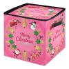 SyXIOP High Capacity Christmas ornament organizer storage Holds Up to 64, Adjustable Dividers, Zippered Top, Two Handles Large christmas tree ornament with Lid,Merry Christmas Pink view 1
