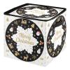 SyXIOP High Capacity Christmas ornament storage containers Holds Up to 64, Adjustable Dividers, Zippered Top, Two Handles christmas ornaments with Lid,White and Black Merry Christmas view 1