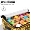 High Capacity Christmas ornament storage containers Holds Up to 64, Adjustable Dividers, Zippered Top, Two Handles telescoping Holiday Storage Case with Lid ,Yellow-brown Christmas Gingerbread Man view 4