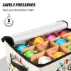 SyXIOP High Capacity Christmas ornament storage bag Holds Up to 64, Adjustable Dividers, Zippered Top, Two Handles handy christmas tree decorations with Lid,Merry Christmas Pocket Watch White Festive view 4