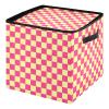 SyXIOP High Capacity Christmas ornament storage bag Holds Up to 64, Adjustable Dividers, Zippered Top, Two Handles stackable Decoration Organizer with Lid,Pink and Yellow American Plaid view 1