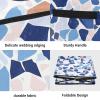 SyXIOP High Capacity Christmas ornament organizer storage Holds Up to 64, Adjustable Dividers, Zippered Top, Two Handles large ornament storage box with Lid,Terrazzo Pattern Glory Blue view 2