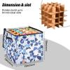 SyXIOP High Capacity Christmas ornament organizer storage Holds Up to 64, Adjustable Dividers, Zippered Top, Two Handles large ornament storage box with Lid,Terrazzo Pattern Glory Blue view 3