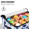 SyXIOP High Capacity Christmas ornament organizer storage Holds Up to 64, Adjustable Dividers, Zippered Top, Two Handles large ornament storage box with Lid,Terrazzo Pattern Glory Blue view 4