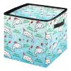 SyXIOP High Capacity Christmas large ornament storage Holds Up to 64, Adjustable Dividers, Zippered Top, Two Handles foldable large ornament storage box with Lid,Merry Christmas Cute Dolphin view 1