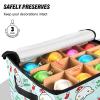 SyXIOP High Capacity Christmas large ornament storage Holds Up to 64, Adjustable Dividers, Zippered Top, Two Handles foldable large ornament storage box with Lid,Merry Christmas Cute Dolphin view 4