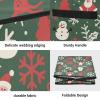 SyXIOP High Capacity Christmas ornament organizer storage Holds Up to 64, Adjustable Dividers, Zippered Top, Two Handles handy christmas storage with Lid,Merry Christmas Deer Snowflake Red Dark Green view 2