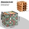 SyXIOP High Capacity Christmas ornament organizer storage Holds Up to 64, Adjustable Dividers, Zippered Top, Two Handles handy christmas storage with Lid,Merry Christmas Deer Snowflake Red Dark Green view 3