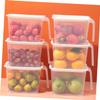 COOLHIYA 4Pcs Mini Refrigerator Crisper Boxes with Handle Sealing Food Storage Containers for Fruit Preservation Kitchen Pantry Organization Home and Restaurant Use view 3