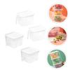 COOLHIYA 4Pcs Mini Refrigerator Crisper Boxes with Handle Sealing Food Storage Containers for Fruit Preservation Kitchen Pantry Organization Home and Restaurant Use view 4