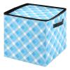 SyXIOP High Capacity Christmas ornament organizer storage Holds Up to 64, Adjustable Dividers, Zippered Top, Two Handles christmas storage with Lid,Blue Lozenge Rhomb Crystal view 1
