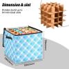 SyXIOP High Capacity Christmas ornament organizer storage Holds Up to 64, Adjustable Dividers, Zippered Top, Two Handles christmas storage with Lid,Blue Lozenge Rhomb Crystal view 3