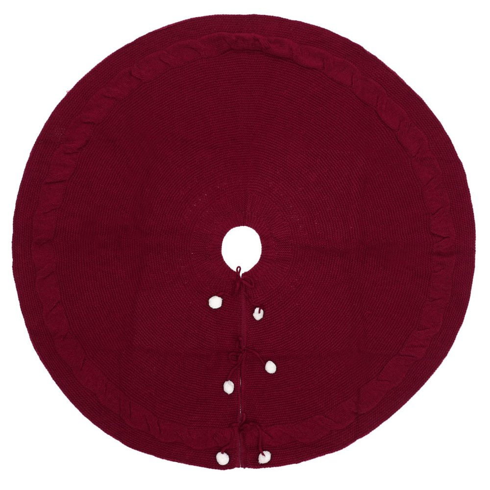 Christmas Tree Skirt Apron Red Nonwoven Covers Sundries Home Xmas