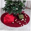 Christmas Tree Skirt Apron Red Nonwoven Covers Sundries Home Xmas view 4