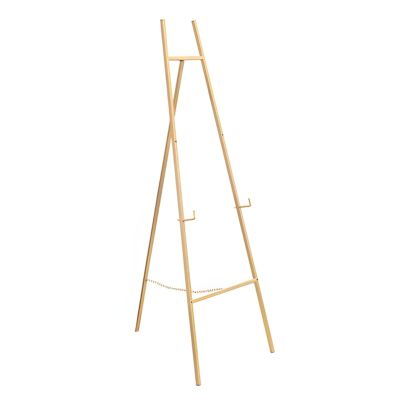 Adjustable Easel, Gold Folding Easel Stand, Poster Photo Display Easel, Portable Floor Easel for Artists, Adults and Beginners, 148Cm Tall