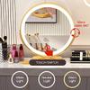 3 in 1 Dressing Table Makeup Table with Flip Top Mirror and Removable Storage Padded Seat Stool,Makeup Vanity Table Set with Lighted Mirror Cushioned Stool Solid Wood Storage Partition Ideal view 2