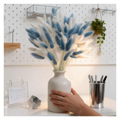 120pcs Lifelike Artificial Dried Flowers Bundle for Boho Wedding Centerpieces & Farmhouse Home Decor, DIY-Ready Bouquet with Bunny Tails & Pampas Grass