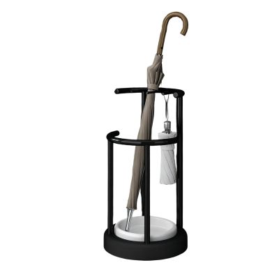 ZUGIATP Metal Umbrella Stand Hotel Commercial Large-Capacity Standing Umbrella with Removable Drip Tray for Hallway Home Office Decor(B)