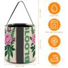 HETVBNS Pink Green Block Print Candy Bag Halloween Trick Or Treat Bucket 7.9x8.3in, Reusable Gift Bags for Party Holiday Wedding view 2