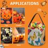 HETVBNS Guitar And Butterfly Candy Bag Halloween Trick Or Treat Bucket 7.9x8.3in, Reusable Gift Bags for Party Holiday Wedding view 3