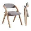 AIBEINUO 1 Pack Folding Chair, Wooden Foldable Chair, Linen Padded Folding Dining Chairs, Removable Cover, for Kitchen Office Wedding Party(H) view 1
