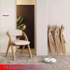 AIBEINUO 1 Pack Folding Chair, Wooden Foldable Chair, Linen Padded Folding Dining Chairs, Removable Cover, for Kitchen Office Wedding Party(H) view 2
