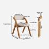 AIBEINUO 1 Pack Folding Chair, Wooden Foldable Chair, Linen Padded Folding Dining Chairs, Removable Cover, for Kitchen Office Wedding Party(H) view 3