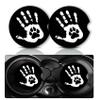 2Pack Handprints and Dog Paw Car Cup Holder Coaster,Handprints Gifts for Women Men,Vehicle Interior Drink Mat Reusable Neoprene Car Coasters for Cup Holders Decor,Dog Paws Automotive Accessories view 1