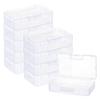 BENECREAT 10 Pcs Rectangular Containers Case with Lid, 6.2x3.5x1.5inch Clear Plastic Box Container, Plastic Storage Containers for Small Craft Accessories Office Supplies Clips view 1