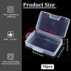 BENECREAT 10 Pcs Rectangular Containers Case with Lid, 6.2x3.5x1.5inch Clear Plastic Box Container, Plastic Storage Containers for Small Craft Accessories Office Supplies Clips view 2