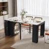 Merax 59" Rolling Kitchen Island with Extendable Table, Mobile Kitchen Islands with Storage Cabinet and Power Outlet, Modern Kitchen Island Cart on Wheels for Small Space Dining Living Room, Black view 1