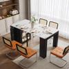 Merax 59" Rolling Kitchen Island with Extendable Table, Mobile Kitchen Islands with Storage Cabinet and Power Outlet, Modern Kitchen Island Cart on Wheels for Small Space Dining Living Room, Black view 2