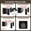 Merax 59" Rolling Kitchen Island with Extendable Table, Mobile Kitchen Islands with Storage Cabinet and Power Outlet, Modern Kitchen Island Cart on Wheels for Small Space Dining Living Room, Black view 3