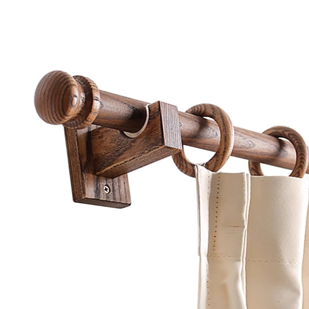 39.37-125.98-inch Wooden Curtain Mushroom-shaped Roman Curtain Rods, Moisture-resistant And Break-resistant.(100 cm (39.37 in),Single rod)