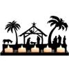 Advent Candle Holder Iron Art Votive Wreath Candle Holders for Christmas Table Centerpiece, Elegant Religious Home Decor for Church and Holiday Display view 1