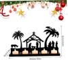 Advent Candle Holder Iron Art Votive Wreath Candle Holders for Christmas Table Centerpiece, Elegant Religious Home Decor for Church and Holiday Display view 2