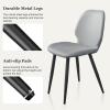 AmoUnico Dining Chairs Set of 6, Mid Century Modern Dining Chairs Armless Upholstered Kitchen Chairs Dining Room Chairs with Faux Leather Cushion Seat and Metal Legs for Living Room Lounge, Light Grey view 4