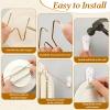 16 pcs Plate Hangers for Wall 6/8/10/12 Inch Invisible Wall Plate Hangers, Stainless Steel Plates Walls Hanger for Display Various Sizes with Hooks for Decorative (Silver) view 4