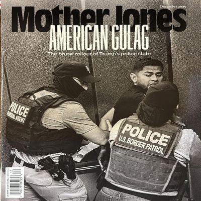 HOME ARCHIVE Tote Bag + Mother Jones Magazine December 2025