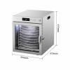 YIGECHENXIN 800W Adjustable Temperature Stainless Steel Dehydrator 10 Layers Rotation Home Fruit Air Dryer Equipped with LED Lights Easy to Clean for Vegetables, Dog Treats,220V view 2