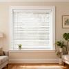 Blackout Faux Wood Blinds for Indoor Windows 2 inch Wooden Shades Cordless Window Blinds for Home.White,69.5" W x 65" H 176.53cmW x 165.1cmH view 2