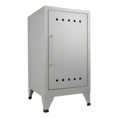 Bisley Fern Mini Locker Cabinet, Right-Opening - Light Grey, Powder-Coated Steel, Magnetic Closing, Ventilation Holes, Shelf Divides Cabinet, Rigid Plastic Footings Prevent Floor Damage